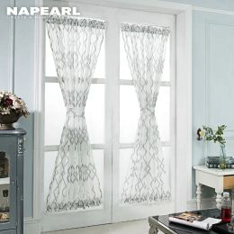 Cortinas NAPEARL, cortinas cortas de estilo europeo para ventana, cortinas para puertas, cocina barata confeccionada, elegante panel único, decoración del hogar