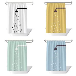 Rideaux Nordique moderne minimaliste Polyester imperméable rideau de douche tissu cloison rideau de douche fournitures de salle de bain pour envoyer 12 crochets