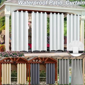 Gordijnen Patio Outdoor Waterdichte Gordijnen Oogjes Geïsoleerd Geïsoleerde Raamgordijnen Stang Pocket Tap Top Prieel Pergola Gordijnen Winddicht