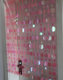 Rideaux Rose transparent en plastique sequin pendentif chambre d'enfants dessin animé décoratif porte rideau bricolage intérieur salon cloison ornements
