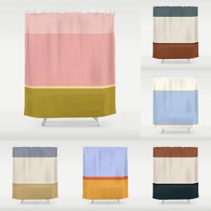 Rideaux simples et modernes à motif de blocs de couleurs, pour salle de bain, décoration de la maison, baignoire étanche, douche de personnalité créative