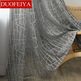 Gordijnen Tiyana Luxe Grijs Verdikt Venster Scherm Geometrische Textuur Tule Gordijn Voor Woonkamer Slaapkamer Keuken Voile AG508 #4