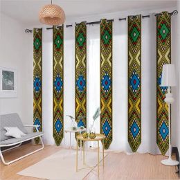 Gordijnen Traditionele Cultuur Ethiopische en Eritrese Gordijnen voor Woonkamer Saba en Telet 2 Stuk Polyester Cortinas