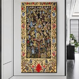 Rideaux arbre de vie William Morris, grande peinture diamant, fleurs, mosaïque, Puzzle, Kits de croix, strass, image, décoration de maison