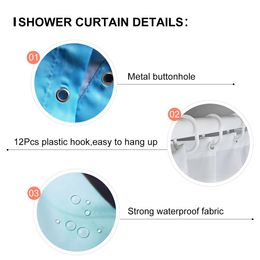 Rideaux Turquoise Dahlia fleur imprimé long rideau de douche salle de bain imperméable Duschvorhang avec crochets Art décor lit bain et au-delà