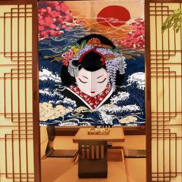 Rideaux UkiyoE Rideau de porte Kabuki Geisha Noren pour magasin de sushi Izakaya Décoration Rideaux de cuisine Rideau de porte coloré japonais