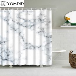 Rideaux Rideaux de douche imperméables tissu Polyester rayures de marbre impression rideaux de douche 5 couleurs disponibles rideaux de douche de salle de bain