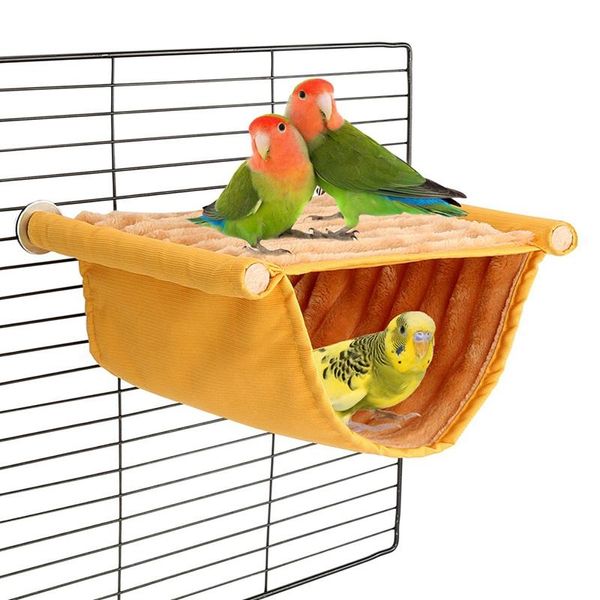 Rideaux hiver chaud nid d'oiseau lit suspendu hamac Snle cabane perroquet maison tente jouet oiseau Cage perche pour perruche perruches