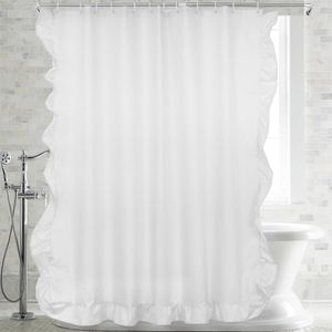 Cortinas YoungSeaHome Cortina de ducha de encaje blanco, cortina de baño para baño, cortina de baño de poliéster a prueba de moho, decoración elegante para el hogar