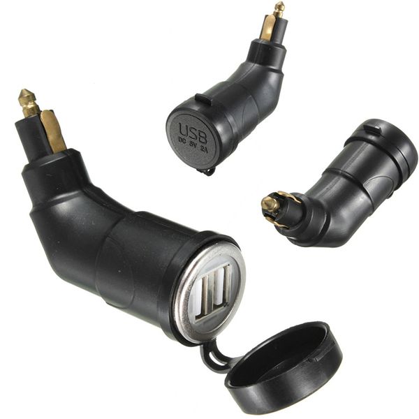 Adaptateur d'alimentation moto incurvé 5V 3.3A Double chargeur USB étanche pour le chargeur de douille BMW Hella Din Motorcycle