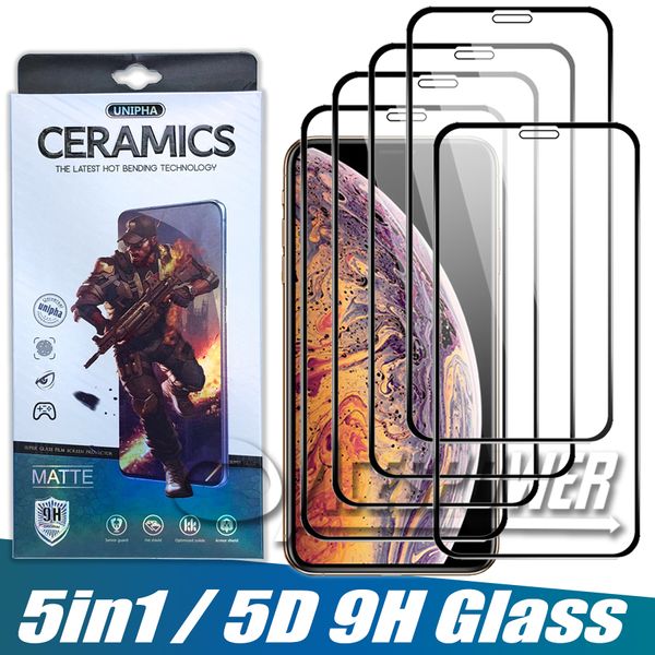 Protecteur d'écran à couverture complète en verre trempé pour Iphone 14 15 13 Mini 12 Pro Max 11 X XS XR SE avec emballage