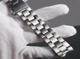 Marca de la banda de reloj cepillada de extremo curvado de alta calidad 20 mm 22 mm nuevas pulseras sólidas pulidas puras plateadas317N9743549