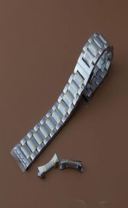 bandes de montre à extrémités incurvées pour remplacement en acier inoxydable Bandle de montre STRAP SOLIDS LINS SILLE ET GOL COULEUR 14 15 16 17 18 19 21299550