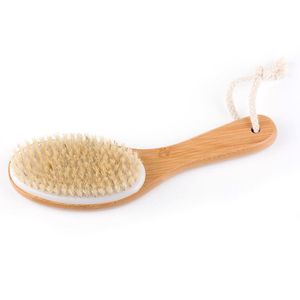 Brosse de bain à poignée incurvée, peut être suspendue, poils naturels, salle de bain, Massage complet du corps, brosses de nettoyage