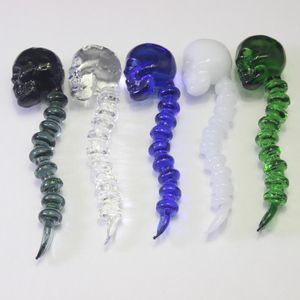 Gebogen Skull Carb Caps met Glass Smoking Dabber Tool Combo Skull crossbones stijl Voor Oil Rig Water Bong