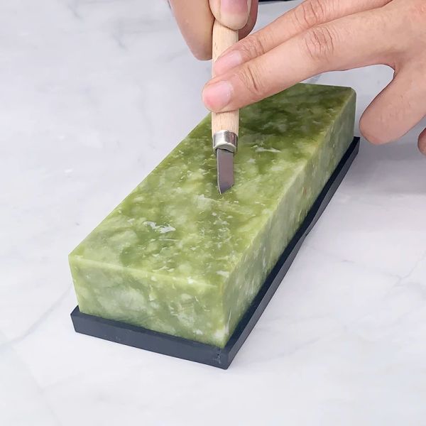 Coussin 10000 grain naturel vert Agate pierre à aiguiser pierre à aiguiser broyeur fin polissage barre rasée aiguiseur de couteau de cuisine outil d'affûtage
