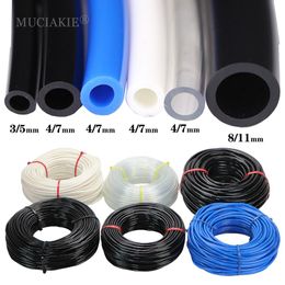 Coussin 3/5 mm 4/7 mm 8/11 mm Nouveau tuyau d'eau de jardin PVC Tube à arrosage 1/8 '' 1/4 '' 3/8 '' Black blanc bleu