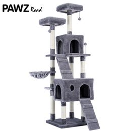 Cushion Cat Tree Tower House Condo PERNETMENT Cañándose para gatitos Torre multinivel para Gaund Cat acogedor Muebles Protector