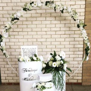Kussencirkel bruiloft boog kunstmatige bloemenplank achtergronddecoratie rekwisieten babyshower verjaardagsfeestje ballon ijzerstand boog frame
