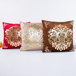 Cushion Cover Floral Gold Velvet Luxury Pillow Bus voor bank Bed Vintage Pillow Barden Soft Home Decor 18188575199