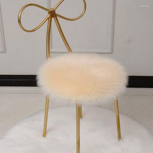 Cushion Creative Soft Faux Fur Pillow Round stoel stoel Office Sofa Home Decoratie voor antislipmat