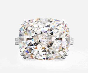 Cushion Cut 10ct Moissanite Diamond Ring 100 Originele 925 Sterling Silver Engagement Wedding Band Rings For Women Party Jewelry7036234