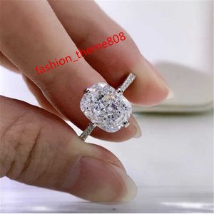 Cushion Cut 3ct Moissanite Diamond Ring 100% echte Sterling Sier Party Wedding Band Rings For Women Engagement Jewelry
