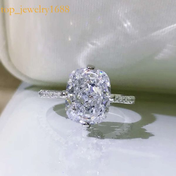 Cojón Corte 8*10 mm Anillo de diamantes de moissanite 100% Real Sterling Sier Farty Body Band Bando para mujeres Joyas de compromiso