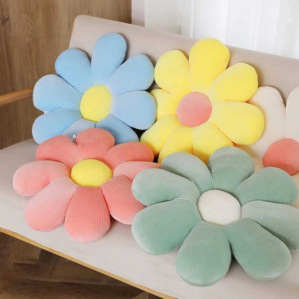 Coussin / décoratif 15 pouces fleur colorée en peluche douce tournesol coussin daisy jouets en peluche mignon jet confortable cadeau décoratif cadeau