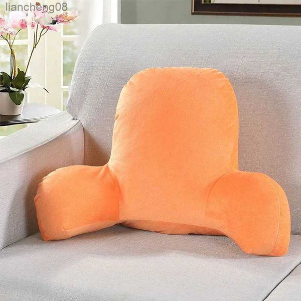 Coussin/décoratif 1PC coussin de dossier avec bras pour lecture repos taille soutien chaise de bureau voiture canapé repos coussin velours dossier