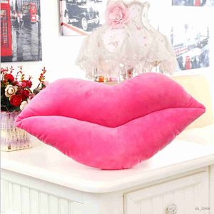 Cojín / Decorativo 2pcs Labios En Forma De Cojín Felpa Grandes Labios Rojos Regalo Del Día De San Valentín Encantador Creativo Suave Decoración Del Hogar