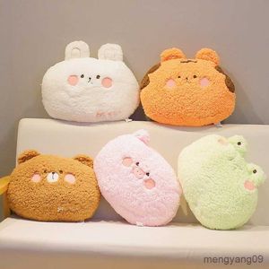 Coussin / Décoratif 35 cm kawaii Animal Ours en peluche Lapin Grenouille Tigre Cochon En Peluche Jouets Dessin Animé En Peluche Doux Dos Canapé Coussin pour Filles Enfants R230727