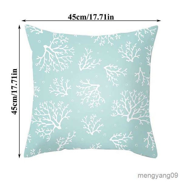 Coussin / Décoratif 45x45cm Boho Mint Green Cases Housse de coussin décorative Géométrie moderne Housse d'impression Sofa Couch Throw s Cover R230727