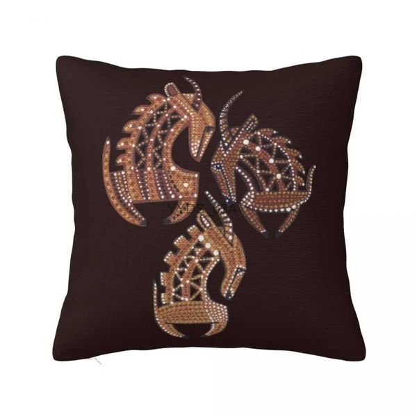 Coussin/décoratif gazelles africaines crête art bambara tons marron jeter accessoires de luxe pour la maison cas YQ231108