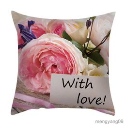 Coussin/décoratif belles fleurs Rose fille étui mariage romantique Rose cadeau de mariage jardin canapé décor à la maison jeter R230727