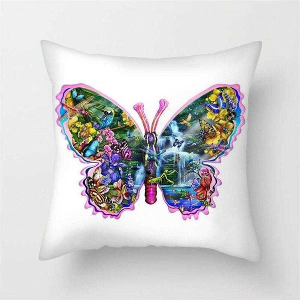 Coussin/décoratif papillon housse de coussin canapé chaise Animal fleur étui décor à la maison peint étreinte étui