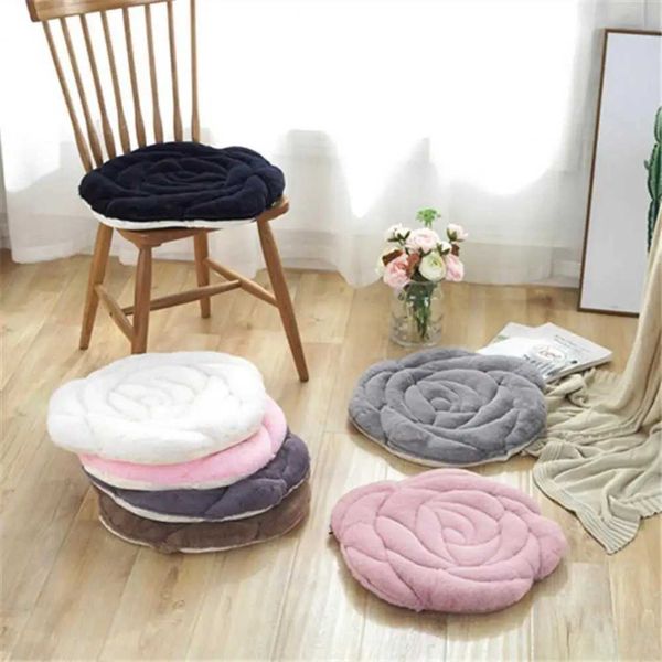 Coussin/chaise décorative Tatami coussin coussin de siège garder au chaud épaissi super doux anti-dérapant granule hanche protection ronde forme rose peluche Househo