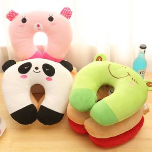 Coussin / décoratif créatif mignon animal panda chat ours ours en peluche en forme de cou de la colonne vertébrale du bureau portable du bureau à domicile pour enfants charmant