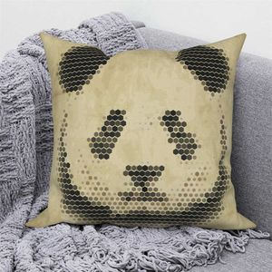 Kussen/decoratieve aanpasbare schattige pandaprint decoratieve kussenhoes thuis slaapbank decoratieve hoes