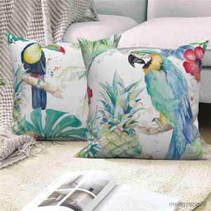 Kussen/Decoratieve Aanpasbare Gooi Cover Home Decor Sofa Decoratieve Cover Tropische Vogel Flamingo Dier Plant Kussenhoes R230727