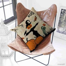 Coussin / Décoratif Halloween Rétro Corbeau Crâne Couvre Cas Housse Coussin Décoratif Canapé Housse De Coussin Fundas Cojines Décor R230727