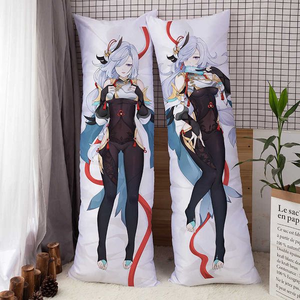 Coussin/impact décoratif personnages de jeu d'anime étreignant la couverture du corps