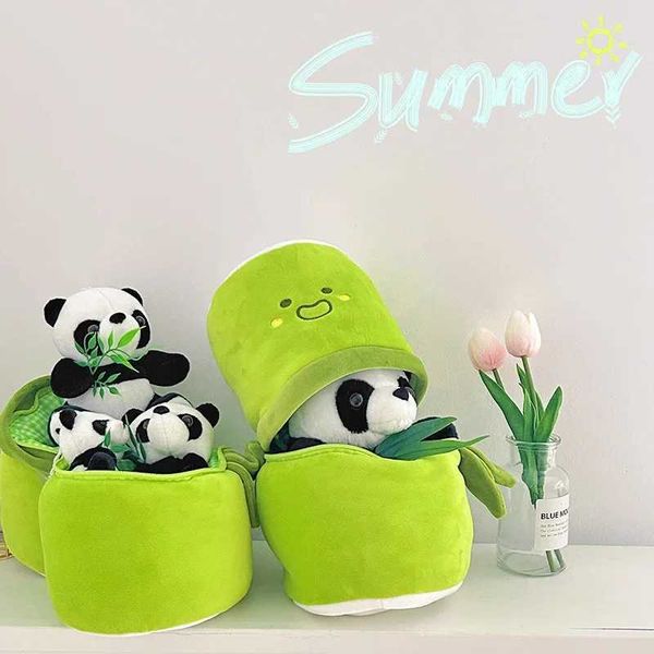 Cojín/decorativo kawaii cojín tubo de bambú panda dibujos animados panda cojín regalos para amigos juguetes de cumpleaños para niños decoración del hogar de año nuevo decoración del hogar