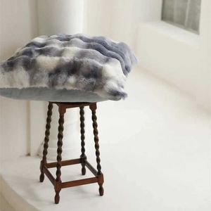 Kussen/decoratieve nieuwe tie-dye toscan faux bont achter kussen voor bedstoel hoge kwaliteit zachte donzige worp voor bed pluche sofa kussens