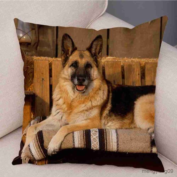 Coussin/décoratif Animal de compagnie berger allemand chien étui couvre housse de coussin pour canapé décor à la maison étui R230727