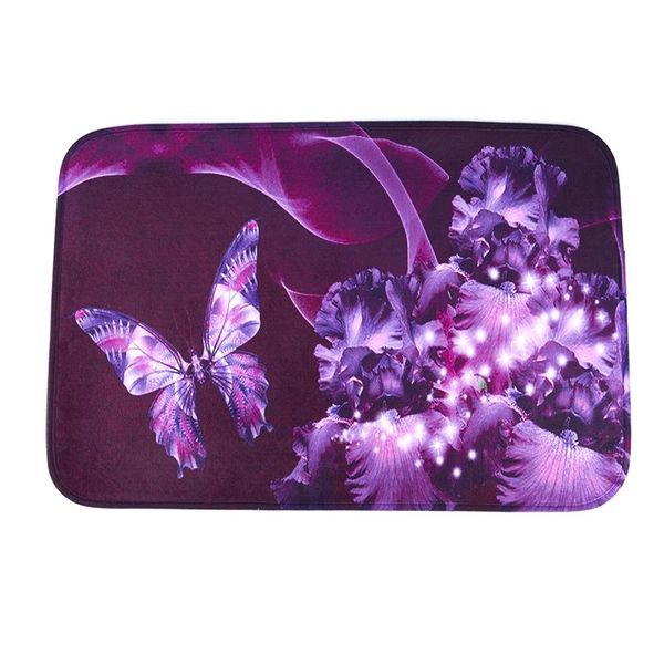 Coussin/oreiller décoratif - 1 pièce papillon violet pour la maison, la chambre à coucher, la porte d'entrée, tapis antidérapant (violet)