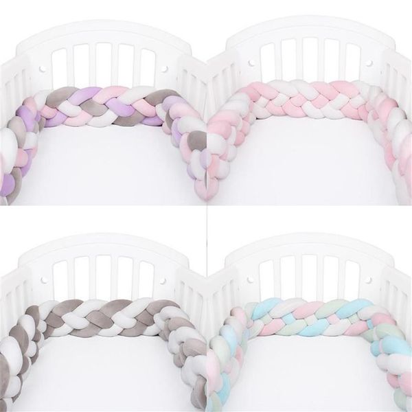 Coussin décoratif oreiller 2 2 mètres bébé lit pare-chocs infantile tresse lit berceau coussin noeud berceau protecteur chambre Decor234y