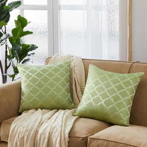 Kussen / decoratief kussen 2 packs groene kussens covers 45x45 voor sofa couch bed jacquard sierkussens slaapkamer huis home decor kussen cas