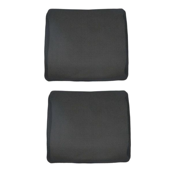 Coussin / oreiller décoratif 2X chaise de siège en mousse à mémoire de forme coussin de soutien lombaire pour bureau maison voiture noir