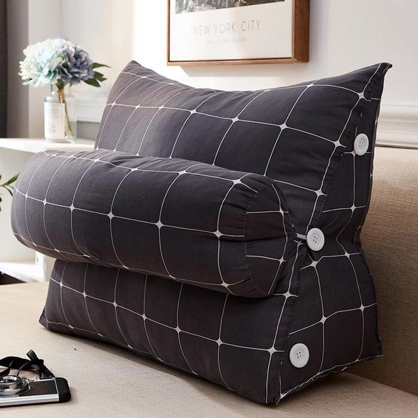 Coussin/oreiller décoratif 30 coussin de dossier triangulaire en toile de coton pour coussins de canapé repose-lit soutien dorsal grande taille
